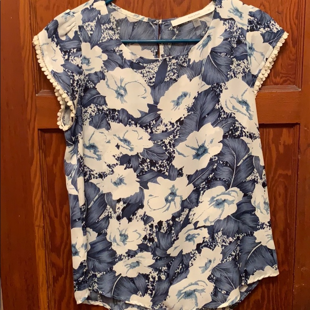 Blue Floral Blouse